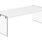 Coffee Table Rectangular For Living Room Clear Tempered Glass