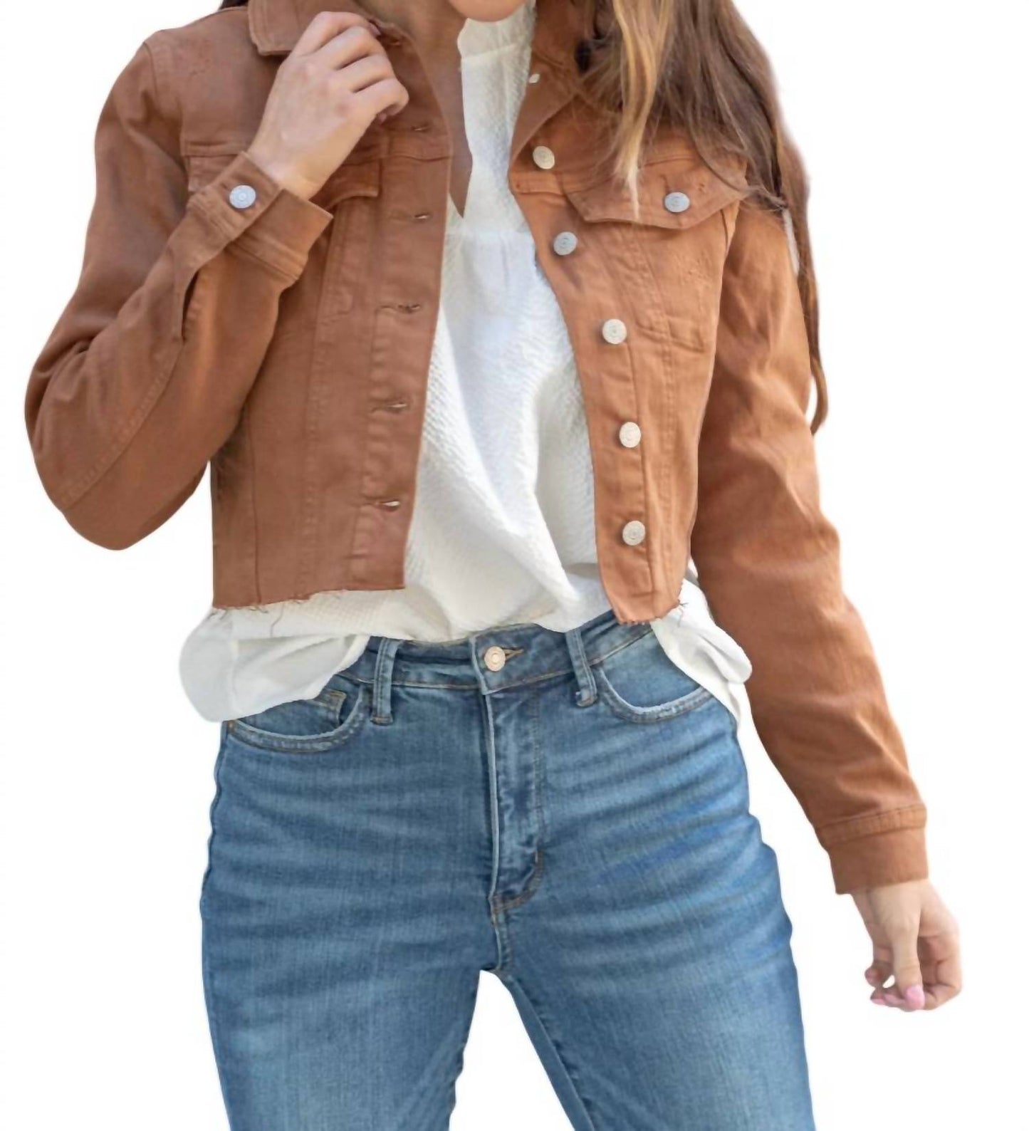 Judy Blue - Garment Dyed Grinding Denim Jacket
