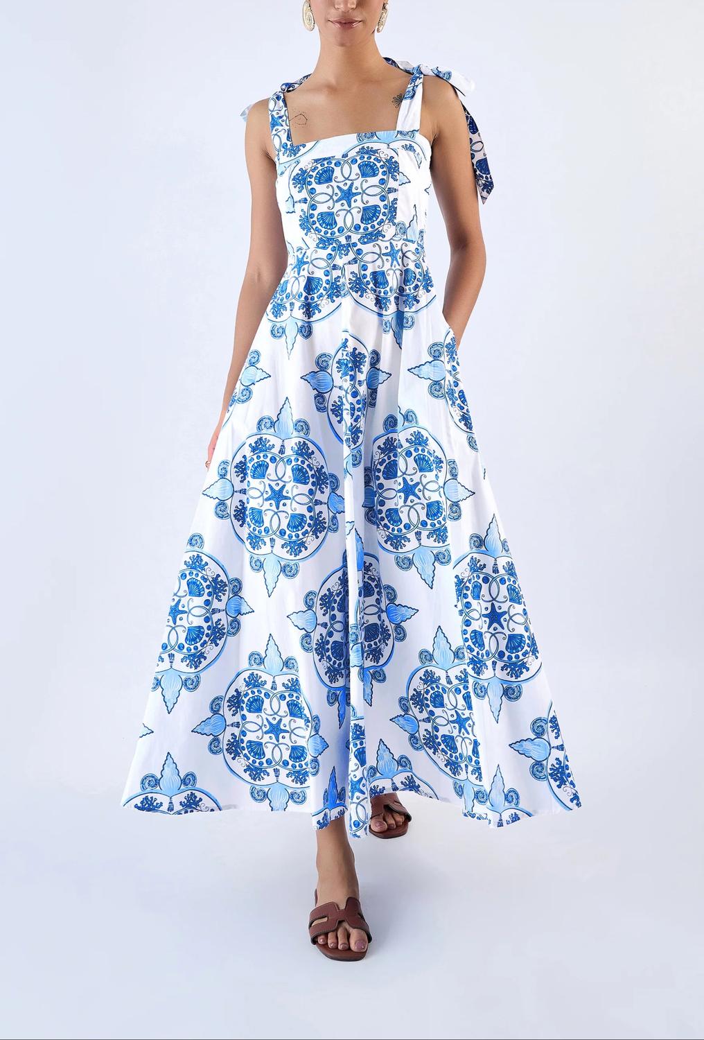 Beyond By Vera - Pearl Adjustable Tie Shoulder Strap Dress