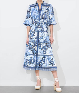 Alice + Olivia - GENEVA SCROLL SYMPHONY MIDI DRESS