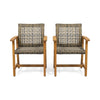 Outdoor Dining Chair Acacia Wood Frame (Set of 2)