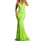 Jovani - Sequin Embellished Spaghetti Strap Gown