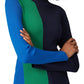 Tory Burch - BLOCK STRIPE TECH KNIT TURTLENECK SWEATER