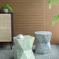 19x19x20" Tapered Blue Garden Capiz Stool, Accent Side Table