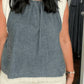 Adora - Denim Sleeveless Top With Lace Sleeve & Hem