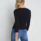 L'Agence - Rowena 3/4 Sleeve Henley Top