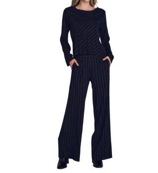 Bella Dahl - Lurex Stripe Wide Leg Pants