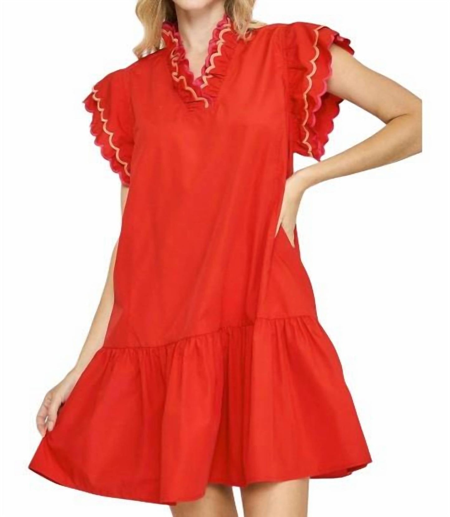 Umgee - Erica Scallop Mini Dress