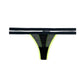 Titov - Women's Tamrin Sheer Lace Thong With Neon Yellow Trim