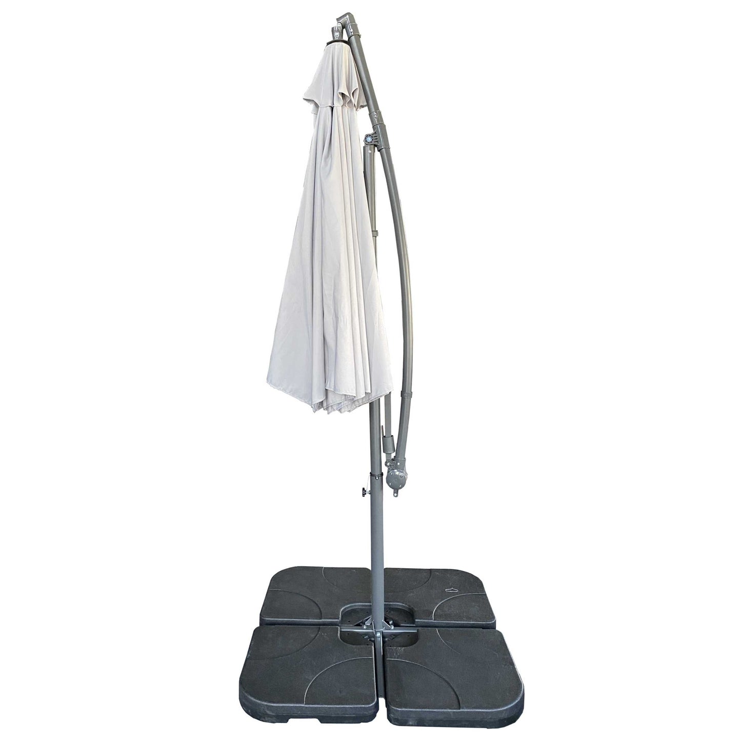 10 ft Offset Cantilever Patio Umbrella with Crank Gray