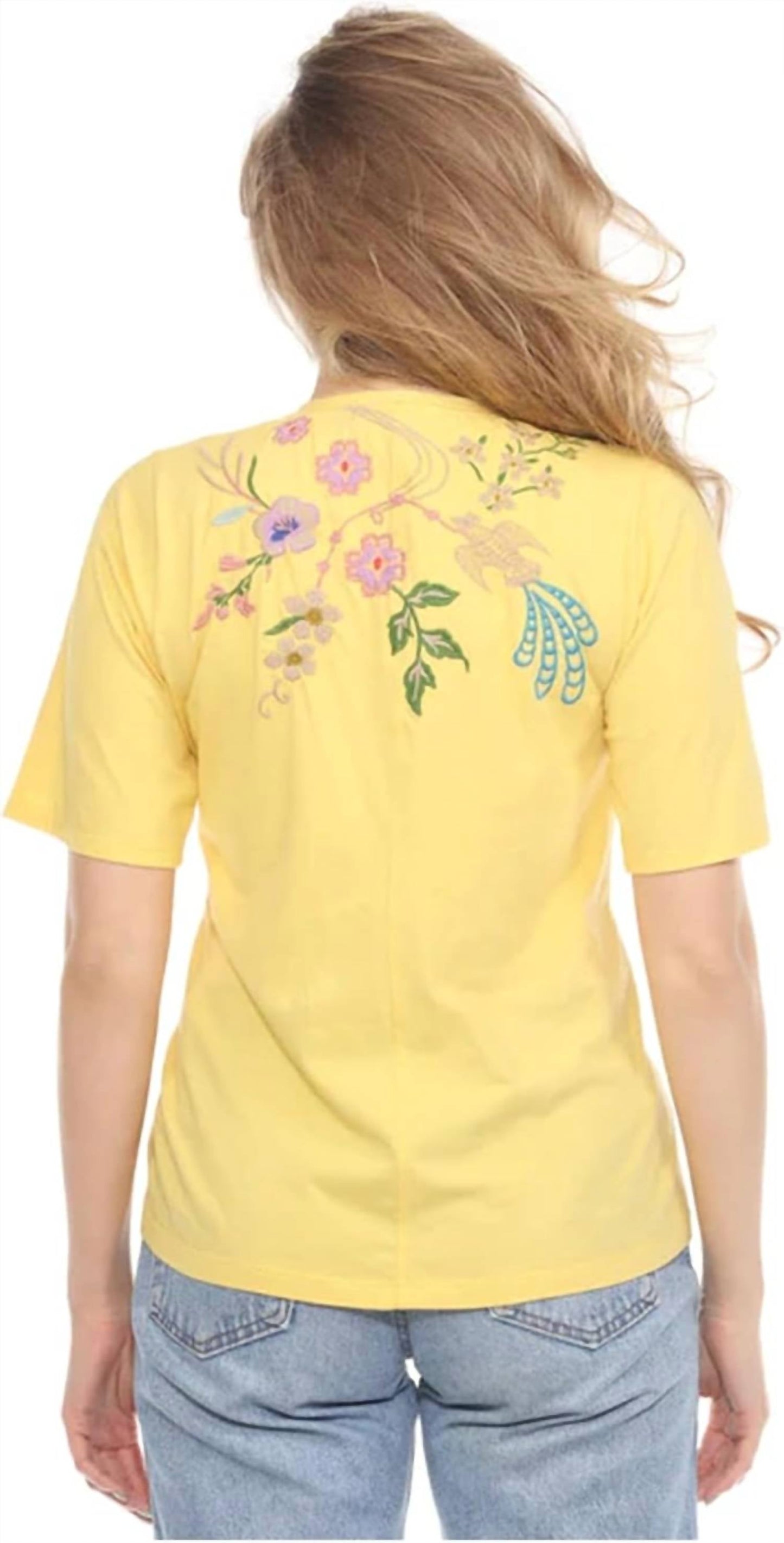 Johnny Was - MAUREEN V NECK 3/4 TRAPUNTO TEE