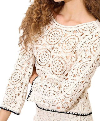 Apricot - Crochet Bell Sleeve Top