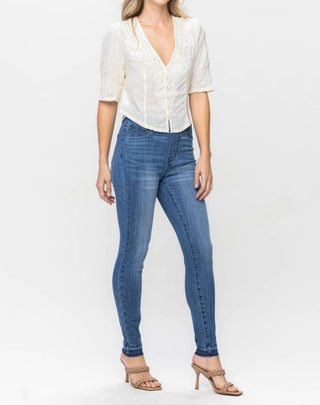 Judy Blue - High Waist Release Hem Skinny Denim Jeans