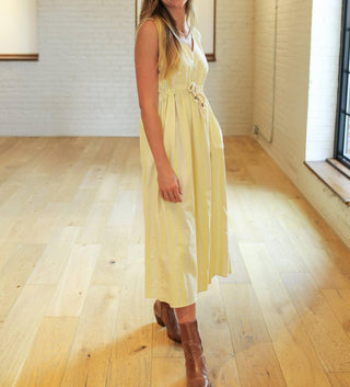 Soulofmu - Glow Drawstring V-neck Maxi Dress