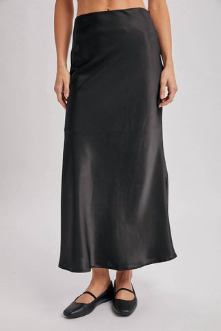 Bluivy - Women's Satin Midi Skirt