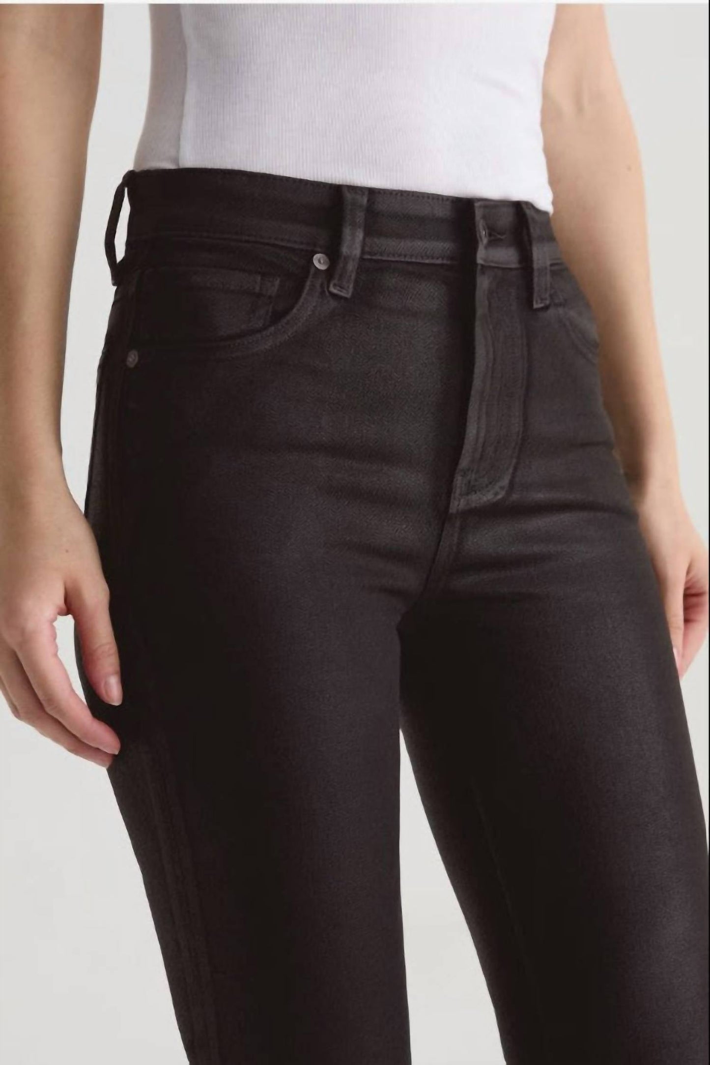 Ag Jeans - Mari Leatherette Super Straight Leg Jeans