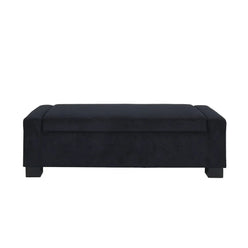 Textured Fabric Ottoman Bench With Hinged Lid