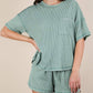 Very J - Oversized Two Tone Double Knit Top & Shorts