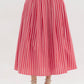 Entro - Pleated Striped Midi Skirt