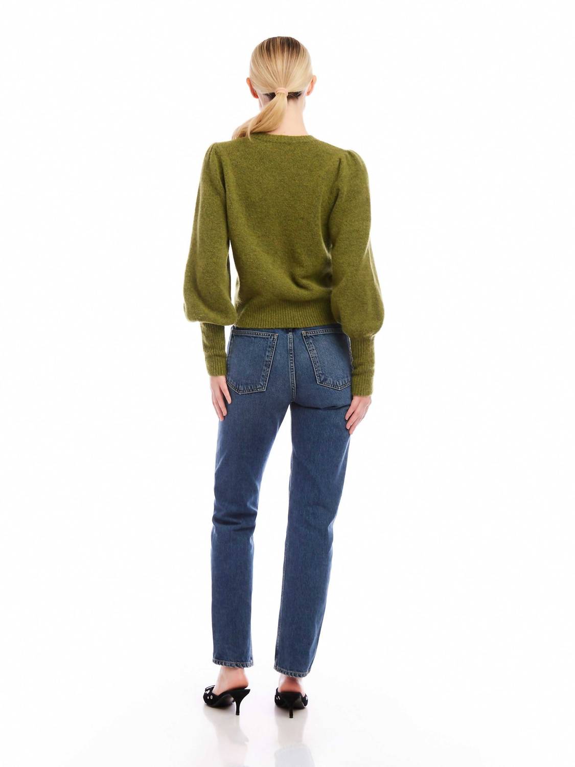 Fifteen Twenty - Lia Shirred Sleeve Crew Neck Sweater