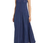 Loveappella Maxi Slipdress in Navy/Ivory, Size Large