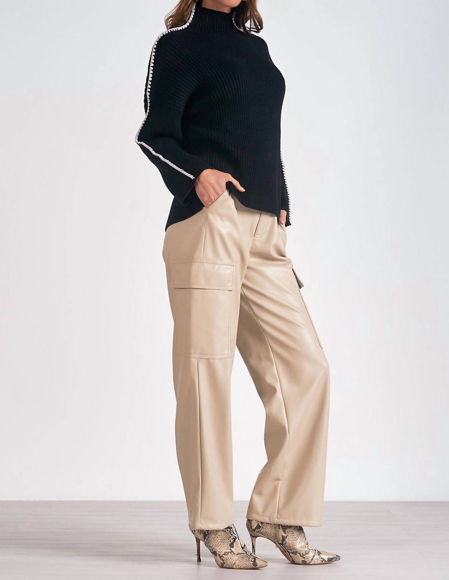 Elan - Mockneck Stitch Sweater