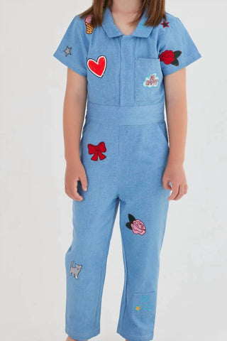 Sasha+Z - Denim Embroidered Jumpsuit