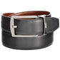 Perry Ellis Men's Leather Reversible Feather Stitch Edge Belt Black Size 36
