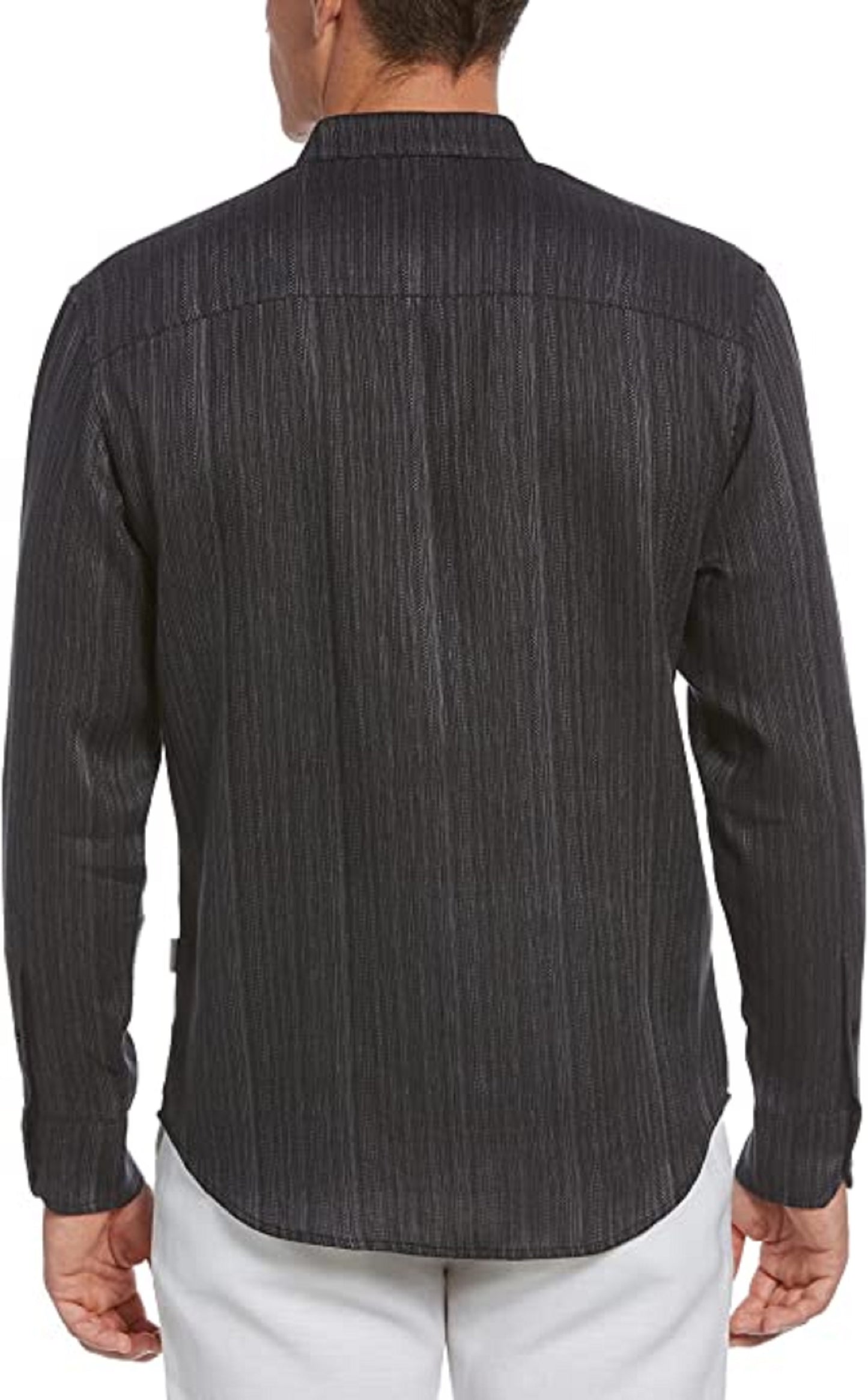 Cubavera Men's Solid Linen Shirt Gray Size X-Large