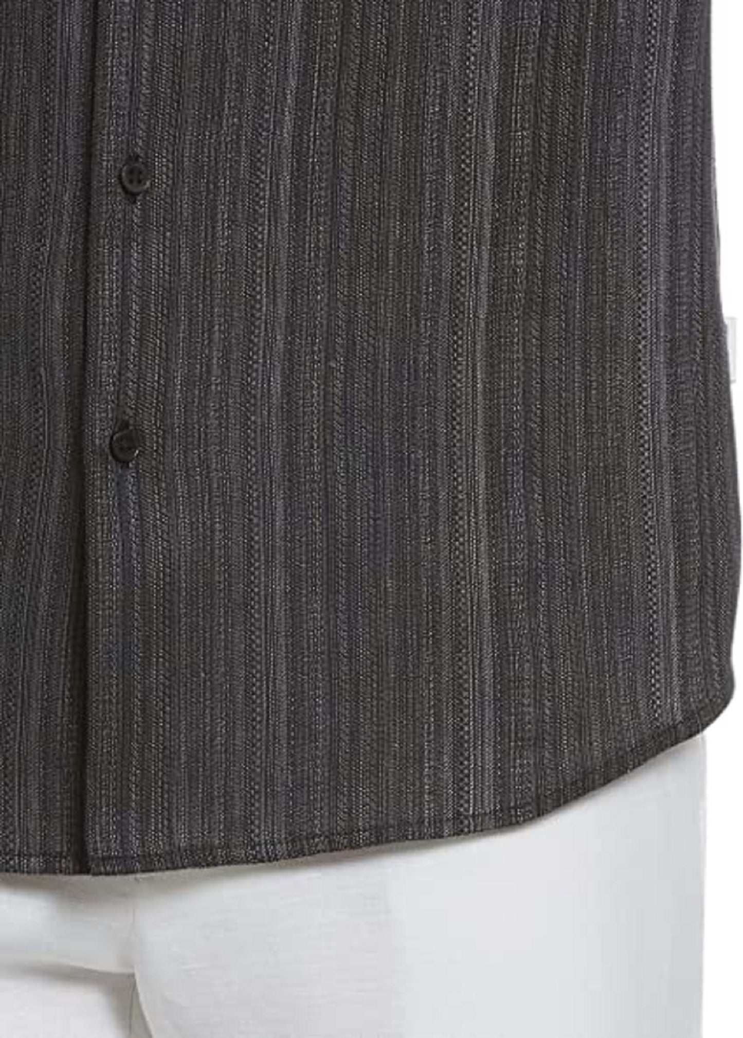 Cubavera Men's Solid Linen Shirt Gray Size X-Large