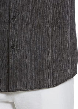 Cubavera Men's Solid Linen Shirt Gray Size X-Large