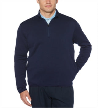 PGA TOUR Men's Sweater Quarter-Zip Golf Pullover Blue Size Medium