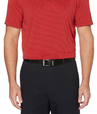 PGA Tour Men's Feeder Stripe Performance Golf Polo Shirt Red Size Small