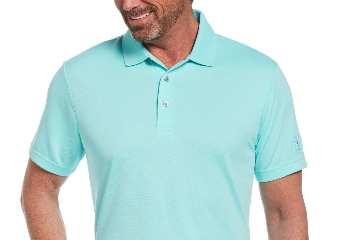 PGA Tour Men's Airflux Golf Polo Shirt Blue Size Small