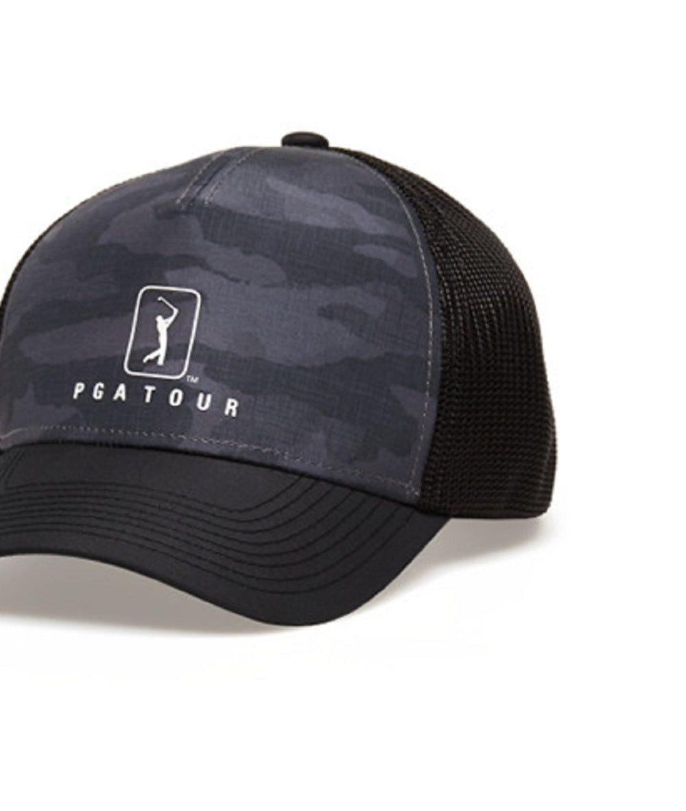 PGA Tour Men's Camouflage Trucker Hat Black Size Regular