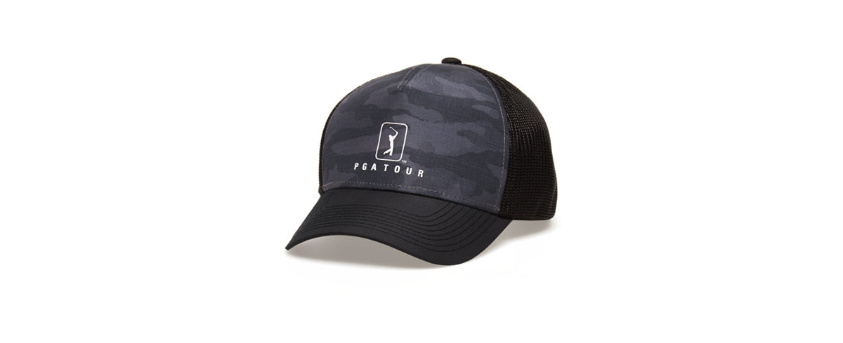 PGA Tour Men's Camouflage Trucker Hat Black Size Regular