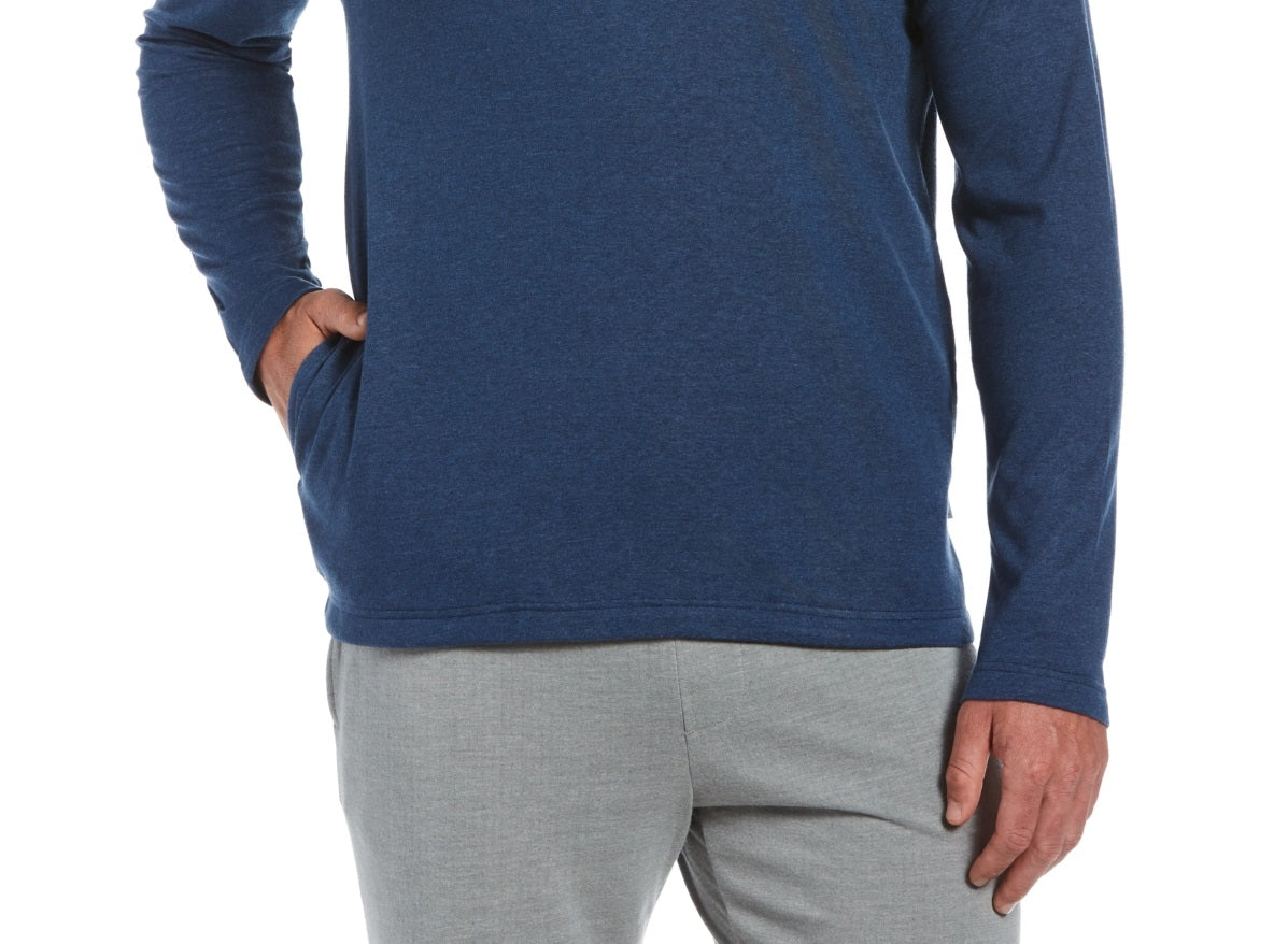 Cubavera Men's 1/4 Zip Heather Knit Hoodie Jacket Blue Size XX-Large