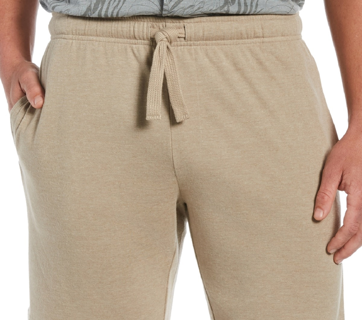 Cubavera Men's Solid Double Knit 9 Drawstring Shorts Beige Size X-Large