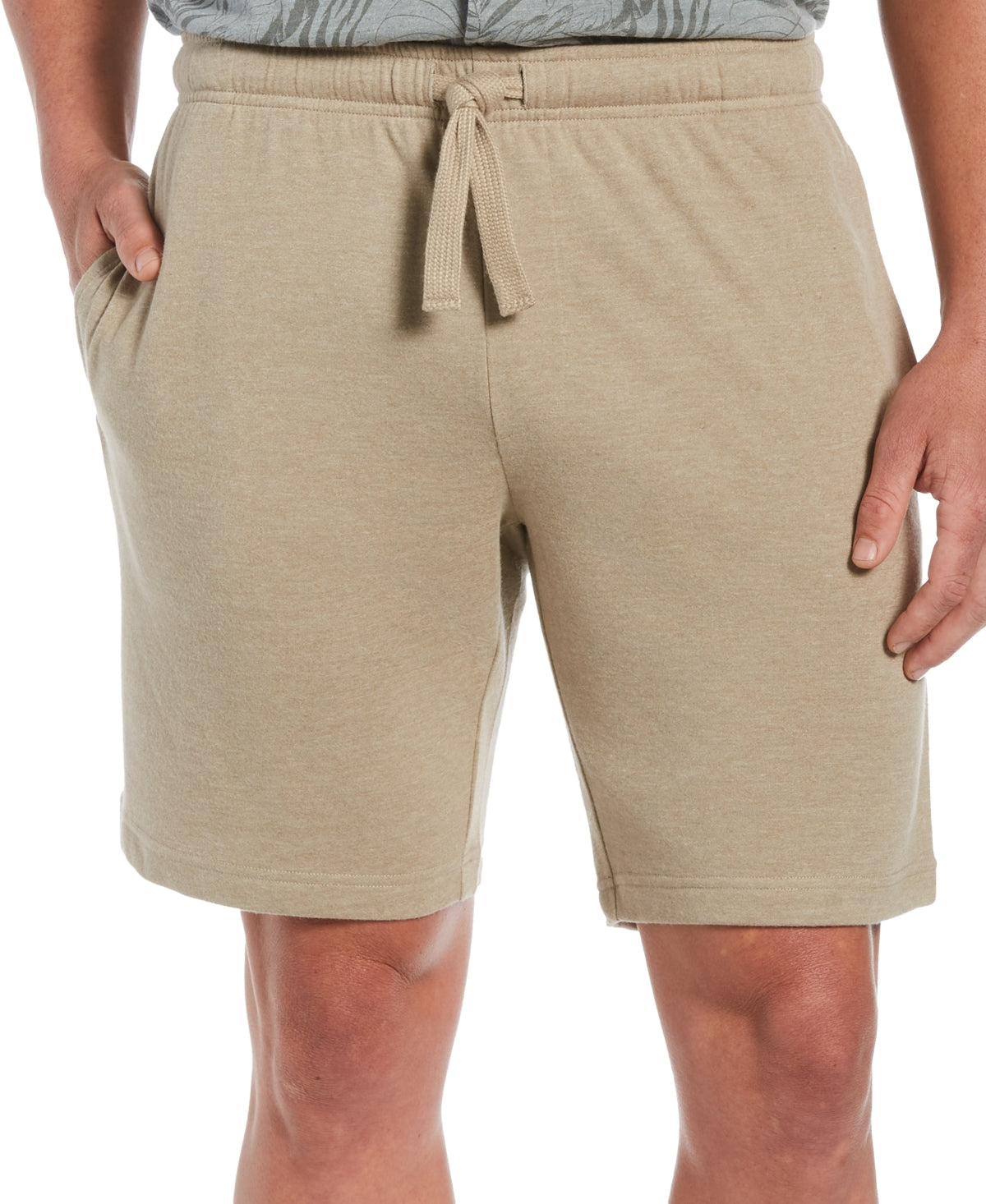 Cubavera Men's Solid Double Knit 9 Drawstring Shorts Beige Size X-Large