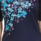 PGA Tour Women's Floral Half Sleeve Golf Top Blue Size Small