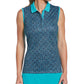 PGA Tour Women's Mosaic Print Sleeveless Golf Top Blue Size XX-Large