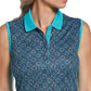 PGA Tour Women's Mosaic Print Sleeveless Golf Top Blue Size XX-Large