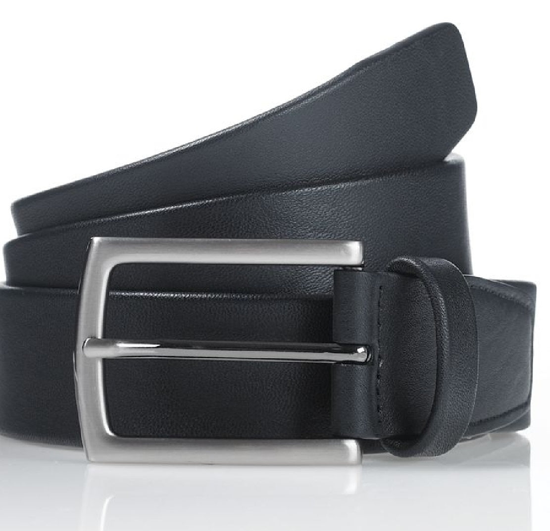 Perry Ellis Men's Leather Casual Belt Black Size 30