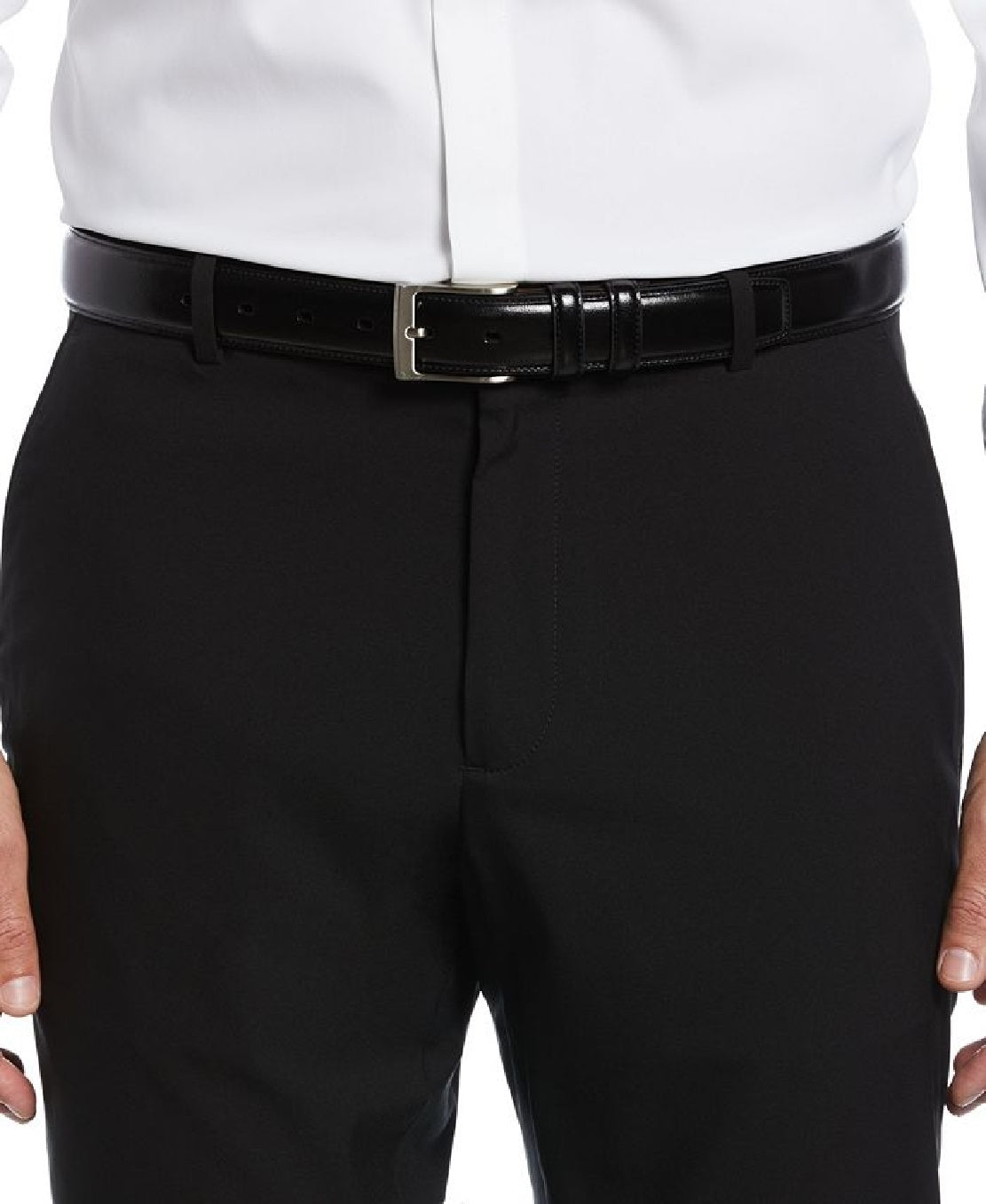 Perry Ellis Men's Leather Belt Black Size 34