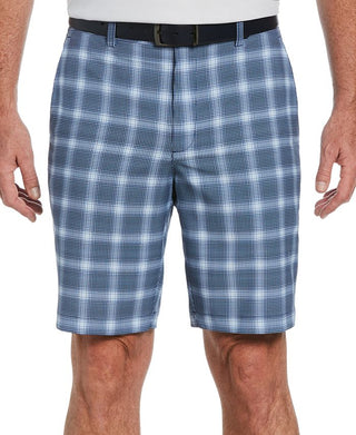 PGA Tour Men's Moisture Wicking Stretch Plaid Golf Shorts Blue Size 34