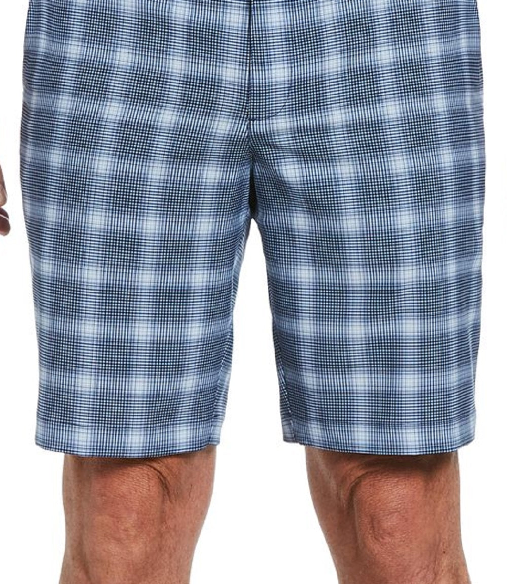 PGA Tour Men's Moisture Wicking Stretch Plaid Golf Shorts Blue Size 34