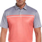 PGA Tour Men's Birdseye Colorblocked Golf Polo Shirts Pink Size Medium