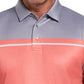 PGA Tour Men's Birdseye Colorblocked Golf Polo Shirts Pink Size Medium