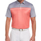 PGA Tour Men's Birdseye Colorblocked Golf Polo Shirts Pink Size Medium