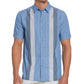 Cubavera Men's Ecoselect Paneled Shirt Blue Size Large